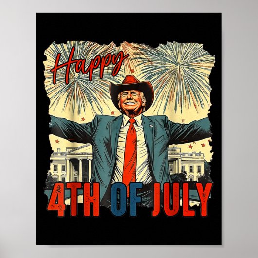 Lustiger glücklicher 4. Juli Unabhängigkeitstag Poster (Vorne)