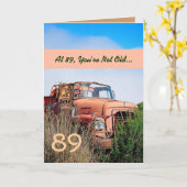 LUSTIGER glücklicher 89. Geburtstags-Vintager Karte (Gelbe Blume)