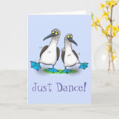 Lustiger, glücklicher blauer füßiger karte (Gelbe Blume)