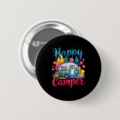 Lustiger glücklicher Camper Camping Bekleidung Anh Button (Vorne & Hinten)