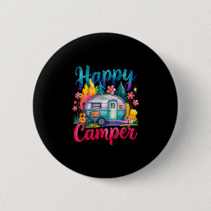 Lustiger glücklicher Camper Camping Bekleidung Anh Button