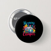 Lustiger glücklicher Camper Camping Bekleidung Anh Button (Vorne & Hinten)