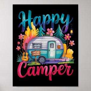 Lustiger glücklicher Camper Camping Bekleidung Anh Poster