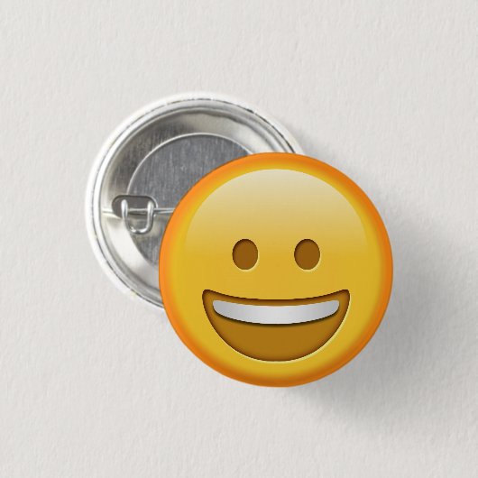 Lustiger glücklicher emoji Knopf Button (Vorne & Hinten)