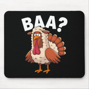 Lustiger glücklicher Erntedank-Truthahn ein Lammko Mousepad