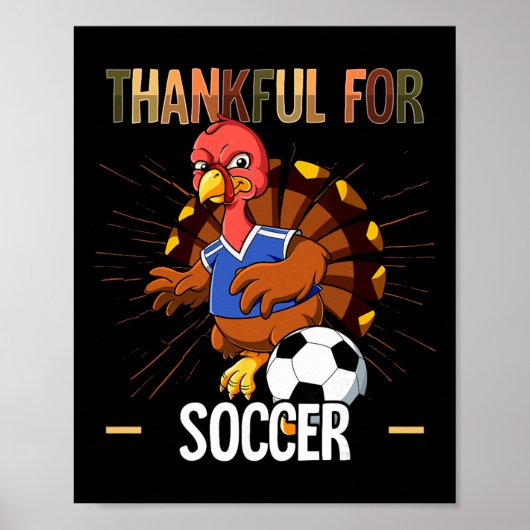 Lustiger glücklicher Erntedank Truthahn Fußball Li Poster (Vorne)