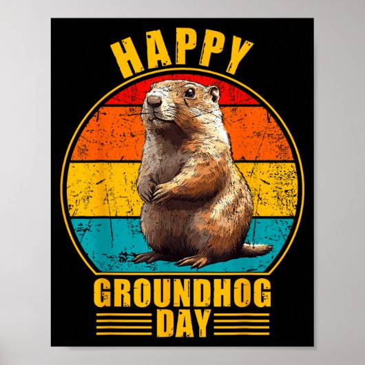 Lustiger glücklicher Groundhog Day 2025 Dekoration (Vorne)