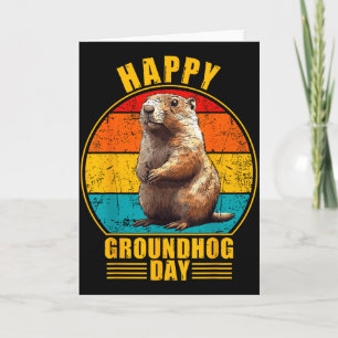 Lustiger glücklicher Groundhog Day 2025 Dekoration Karte