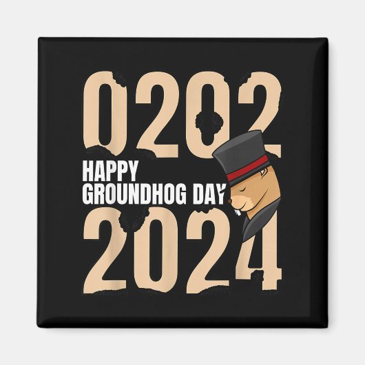 Lustiger glücklicher Groundhog-Tag 2. Februar 2024 Magnet (Vorne)