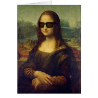 Lustiger glücklicher Hipster Mona Lisa in den