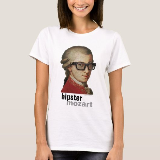 Lustiger glücklicher Hipster Mozart für Männer T-Shirt (Vorderseite)