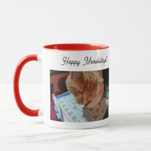 Lustiger Glücklicher Meowlidays-Kombibecher ,Katze Tasse