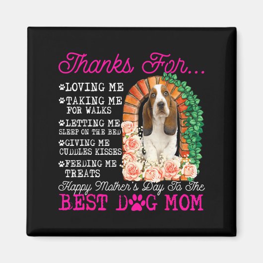 Lustiger glücklicher Muttertag Hund Mama süßer Bas Magnet (Vorne)