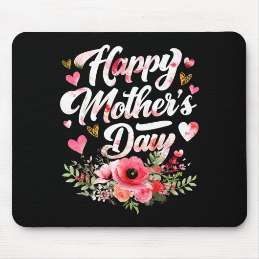 Lustiger glücklicher Muttertag süße Blumen Frauen Mousepad (Vorne)