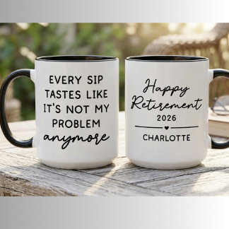 Lustiger Glücklicher Ruhestand 2026 Personalisiert Tasse