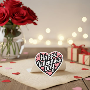 Lustiger glücklicher Valentinstag Herz Liebe Valen Herz-Aufkleber