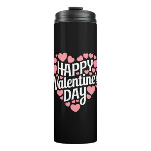 Lustiger glücklicher Valentinstag Herz Liebe Valen Thermosbecher