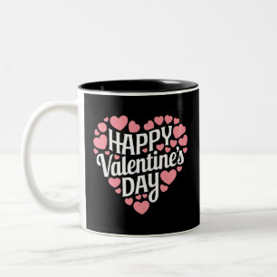 Lustiger glücklicher Valentinstag Herz Liebe Valen Zweifarbige Tasse