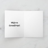 Lustiger glücklicher Walross-Cartoon illustation Karte (Innenseite)