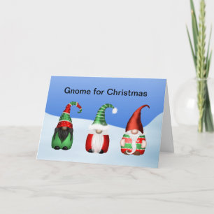 Lustiger Gnom für Weihnachten - Drei Gnomen Weihna Karte