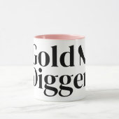 Lustiger Gold Digger Kaffeebecher mit rosa Akzente Tasse (Zentrum)
