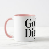 Lustiger Gold Digger Kaffeebecher mit rosa Akzente Tasse (Links)