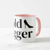 Lustiger Gold Digger Kaffeebecher mit rosa Akzente Tasse (VorderseiteRechts)