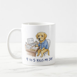 Lustiger Golden Retriever 9 to 5 Tötet Meine Freud Kaffeetasse