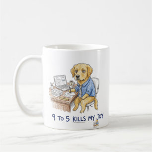 Lustiger Golden Retriever 9 to 5 Tötet Meine Freud Kaffeetasse