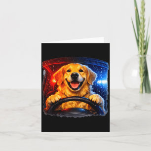 Lustiger Golden Retriever fährt Hund Humor Auto Me Karte