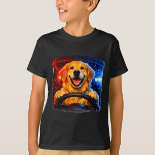 Lustiger Golden Retriever fährt Hund Humor Auto Me T-Shirt