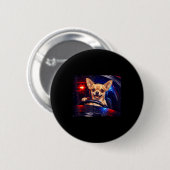 Lustiger Golden Retriever fährt Meme-Hund fährt aF Button (Vorne & Hinten)