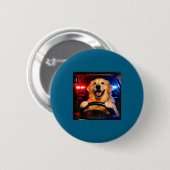 Lustiger Golden Retriever fährt Meme-Hund fährt ei Button (Vorne & Hinten)