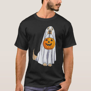 Lustiger Golden Retriever Geist Kürbis Halloween H T-Shirt