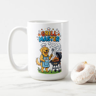 Lustiger Golden Retriever Grill Meister BBQ Grafik Kaffeetasse