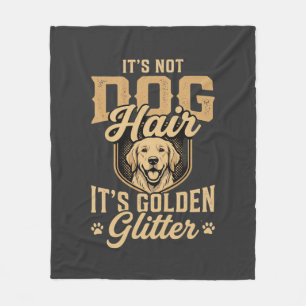Lustiger Golden Retriever Hund Haar Glitter Fleecedecke