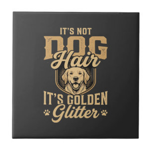 Lustiger Golden Retriever Hund Haar Glitter Fliese