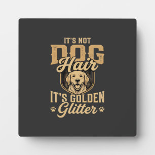 Lustiger Golden Retriever Hund Haar Glitter Fotoplatte