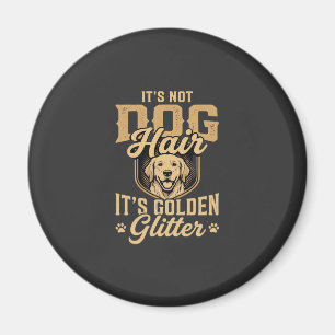 Lustiger Golden Retriever Hund Haar Glitter Magnet