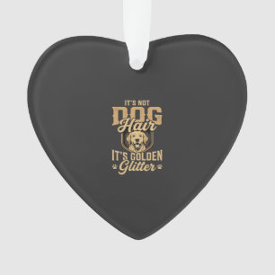 Lustiger Golden Retriever Hund Haar Glitter Ornament
