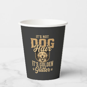 Lustiger Golden Retriever Hund Haar Glitter Pappbecher