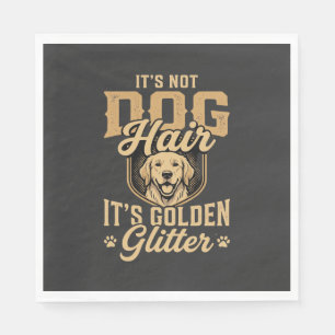 Lustiger Golden Retriever Hund Haar Glitter Serviette