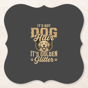 Lustiger Golden Retriever Hund Haar Glitter Untersetzer