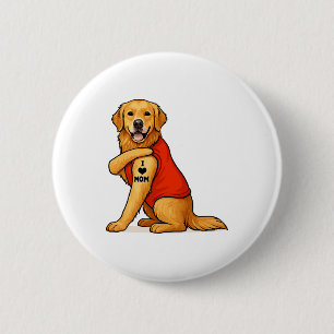 Lustiger Golden Retriever Hund Ich Liebe Mama Tatt Button