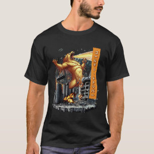 Lustiger Golden Retriever Hund Kaiju Monster Japan T-Shirt