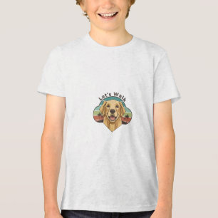 Lustiger Golden Retriever Hund mit einem Lächeln Tri-Blend Shirt