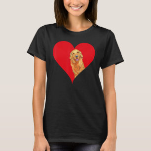 Lustiger Golden Retriever Hund Rotes Herz Valentin T-Shirt