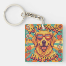Lustiger Golden Retriever-Hunde-Schlüsselanhänger