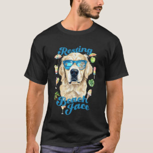 Lustiger Golden Retriever Hundemama Strand Vibes W T-Shirt