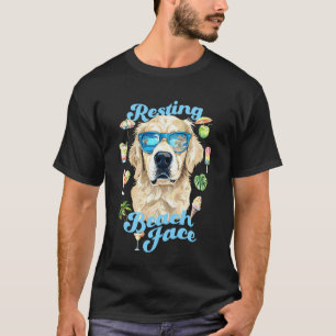 Lustiger Golden Retriever Hundemama Strand Vibes W T-Shirt
